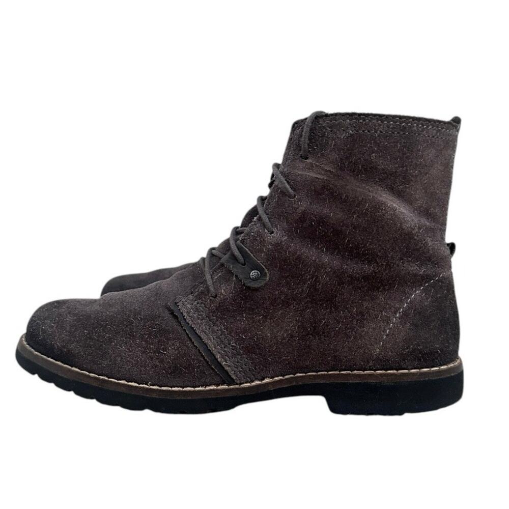 Bussola Keely Kalahari Silk Suede Ankle Boots Charcoal Gray EU 41 US 10 Combat